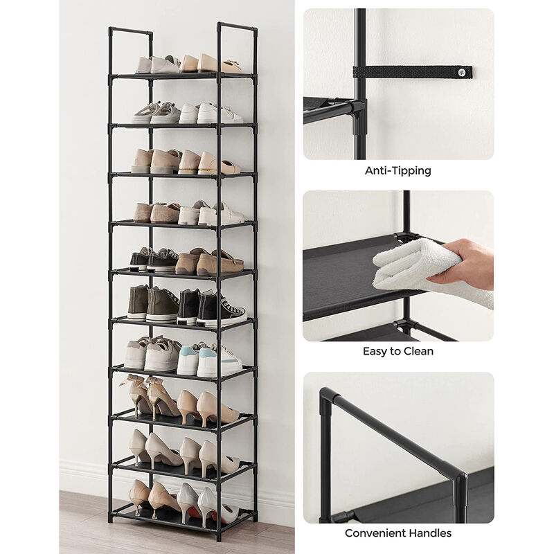 10-Tier Adjustable Shoe Rack for Efficient Storage and Organization