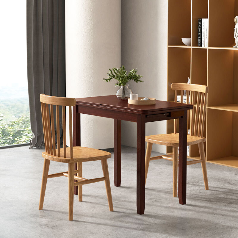 Mid Century Folding Dining Table for 4 People Extendable Kitchen Table with Hidden Storage image number 1