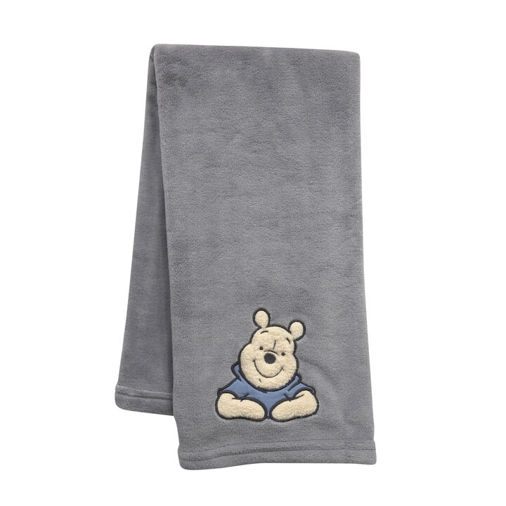 Disney Baby Forever Pooh Gray Bear Baby Blanket by Lambs & Ivy