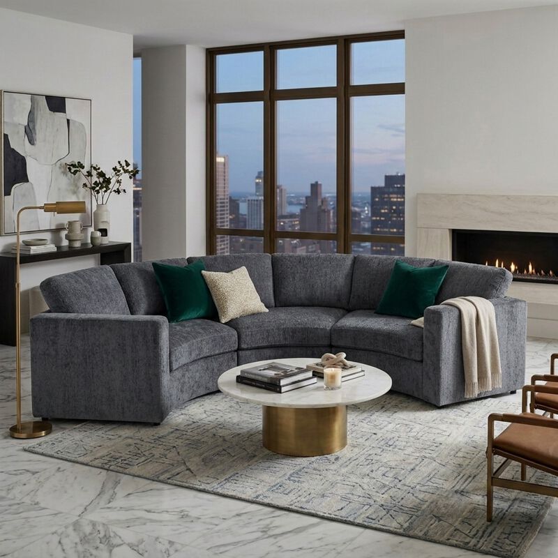 Blesbe Curved Modular Sectional Sofa image number 1