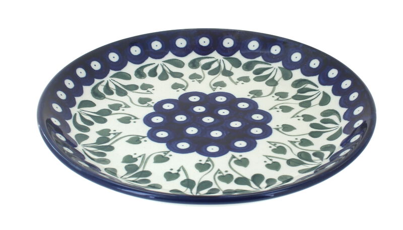 Blue Rose Polish Pottery Day Lily Bouquet Dessert Plate