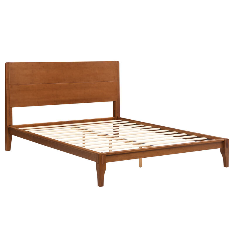 Merax Modern Bamboo Platform Bed with Headboard