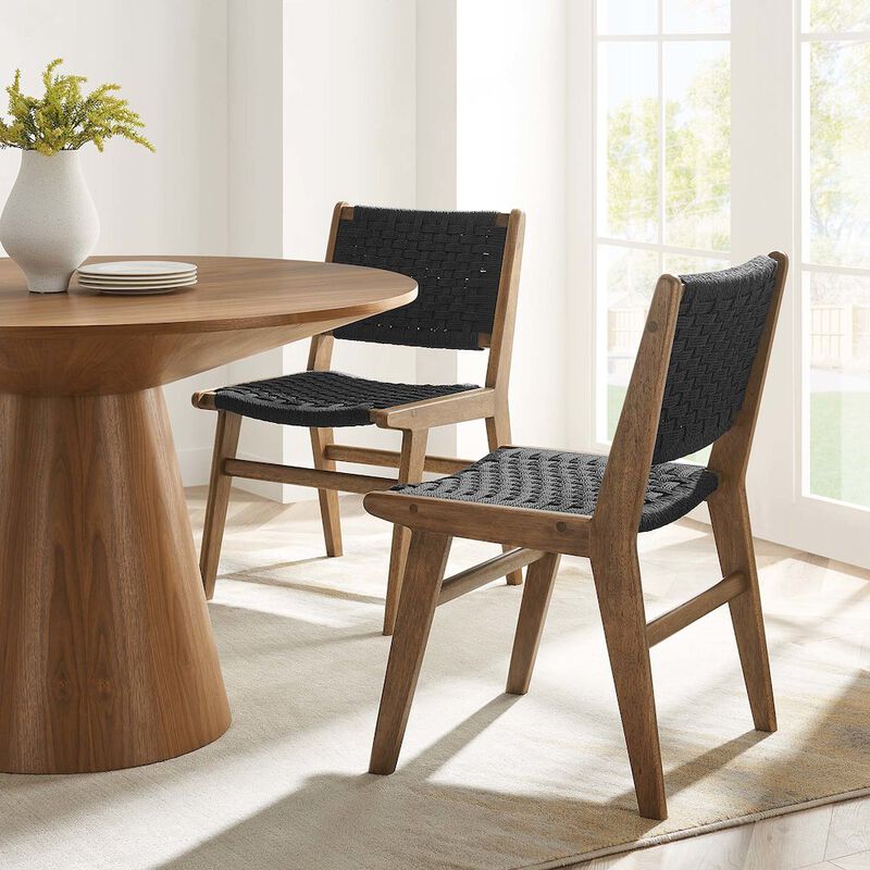 Saoirse Woven Rope Wood Dining Side Chair Set of 2 image number 9