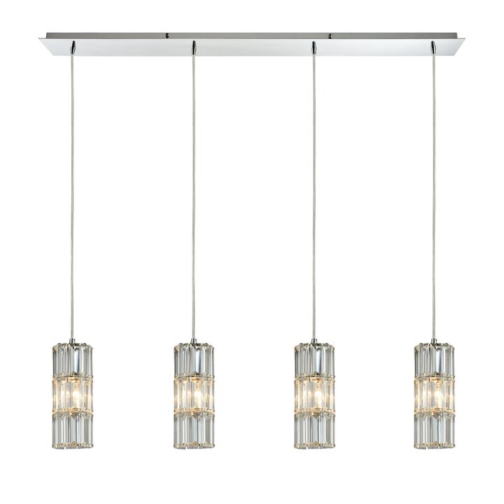 Cynthia 4-Light Linear Pendant with Round Light Fixture
