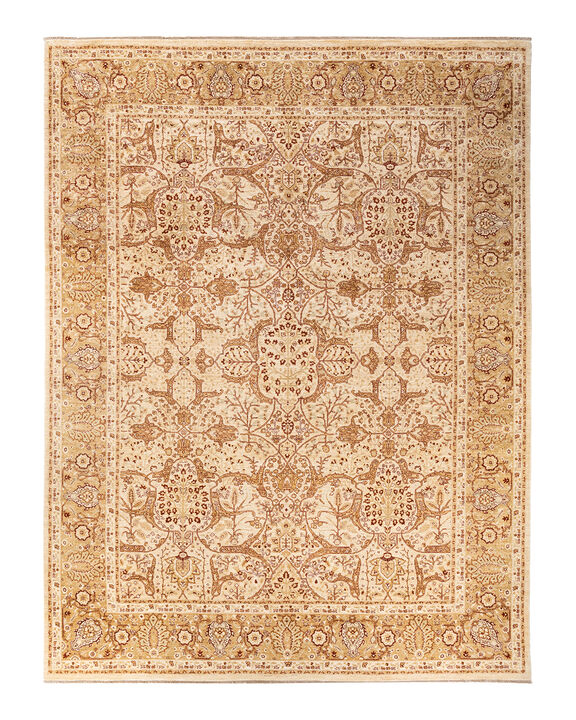 Eclectic, One-of-a-Kind Hand-Knotted Area Rug  - Ivory, 9' 2" x 12' 0"