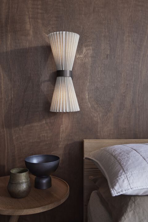 Beacon Lighting Amore 2-Light Wall Sconce with Linen Shades Modern Wall Lighting Fixture