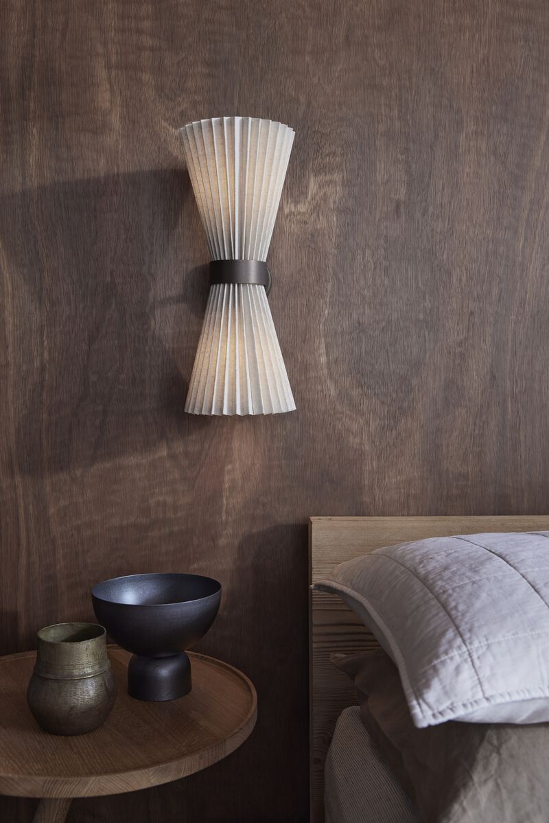 Beacon Lighting Amore 2-Light Wall Sconce with Linen Shades Modern Wall Lighting Fixture image number 1
