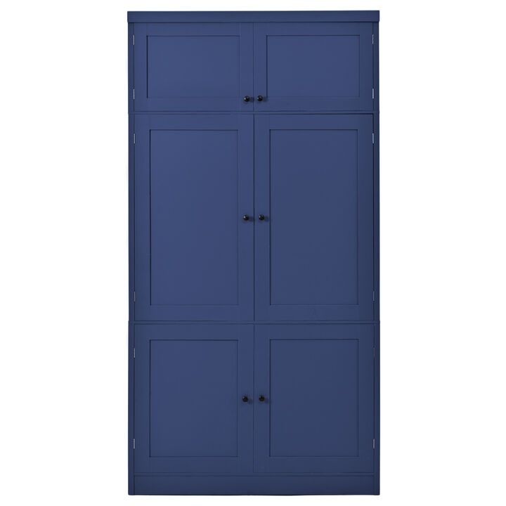 Merax Extra-Large Kitchen Pantry - 6-Door Storage with Built-In Power Outlets & Wine Racks