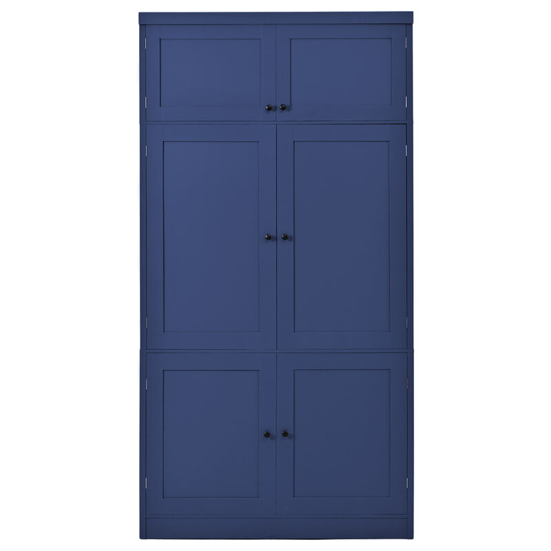 Merax Extra-Large Kitchen Pantry - 6-Door Storage with Built-In Power Outlets & Wine Racks image number 0