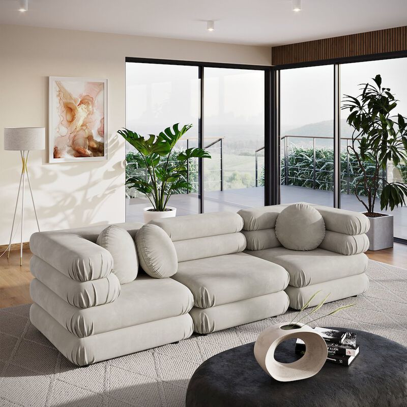 Jubilee 3-Piece Modular Performance Velvet Sectional Sofa image number 9