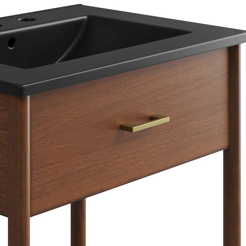 Modway EEI-6661-WAL-BLK Zaire 24" Bathroom Vanity, Walnut Black image number 8