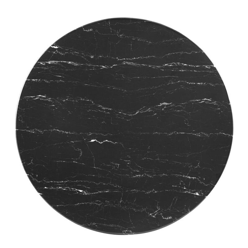 Modway - Zinque 40" Artificial Marble Dining Table Gold Black image number 3