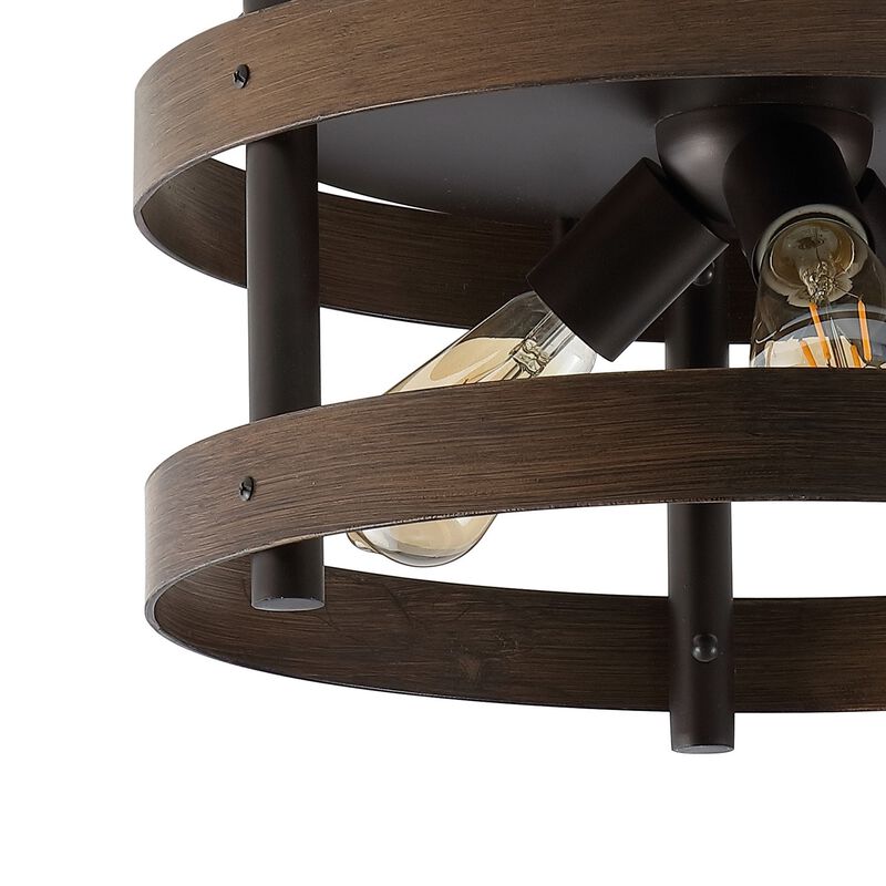 Cooper 3-Light Farmhouse Industrial Iron LED Flush Mount image number 6