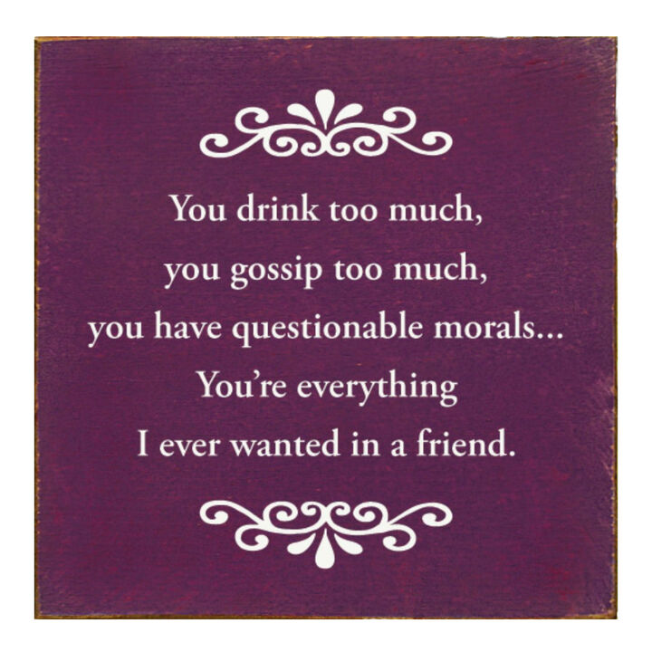 Decorative Best Friend Wooden Sign with Humorous Sentiment