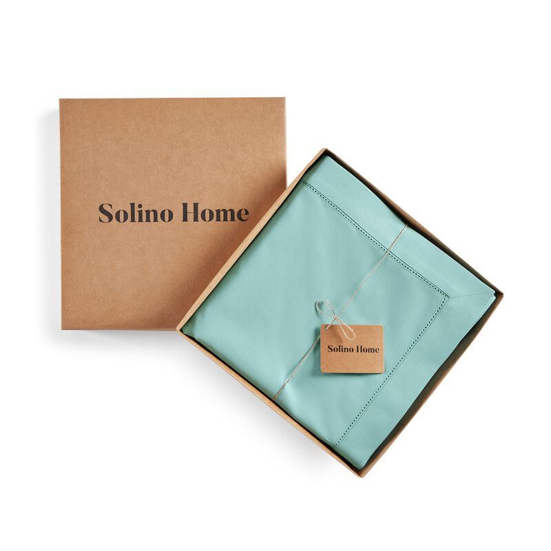 Solino Home Cotton Linen Hemstitch Tablecloth &ndash; Handcrafted, Machine Washable, Perfect for Holiday and Everyday Dining