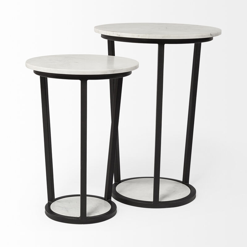 Polished Marble Round End Table &ndash; Luxurious Living Room Piece