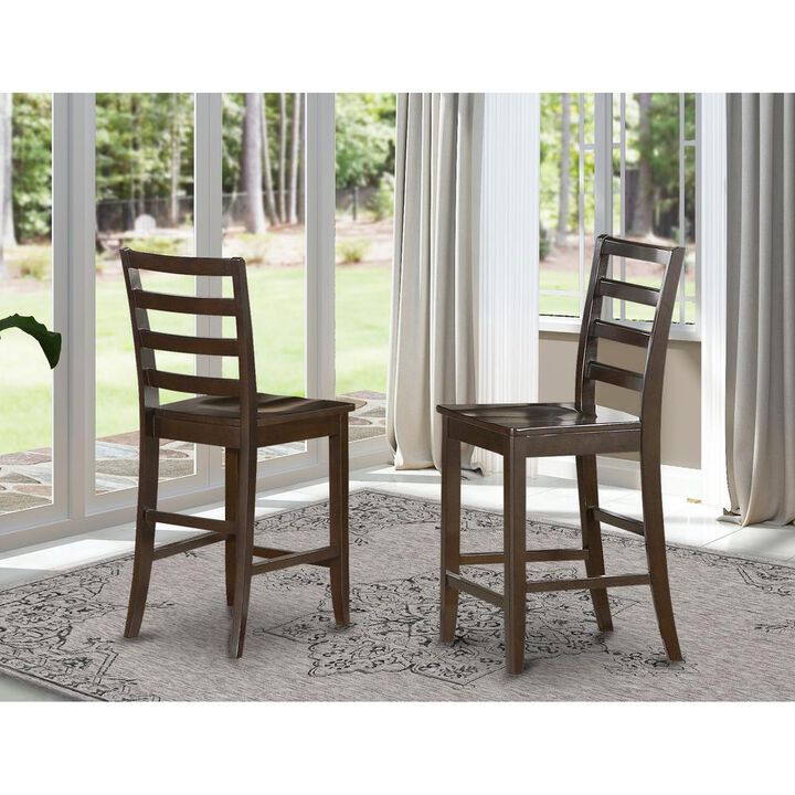 East West Furniture Fairwinds  Stool    Wood  Seat  with  lader  back,  Set  of  2