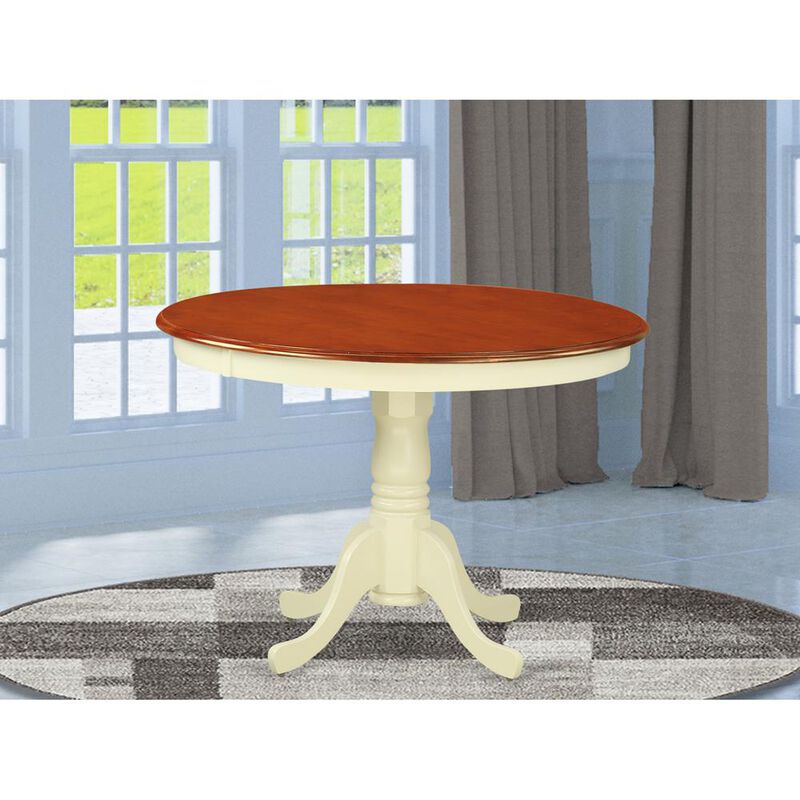 Hartland Table 42" diameter Round Table -Buttermilk and Cherry Finish
