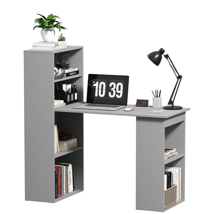Hivvago Compact Computer Desk with Storage Shelves and Bookshelf