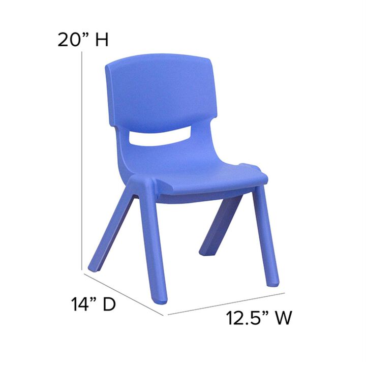 Flash Furniture Whitney 4 Pack Plastic Stackable School Chairs with 10.5" Seat Height, Assorted Colors