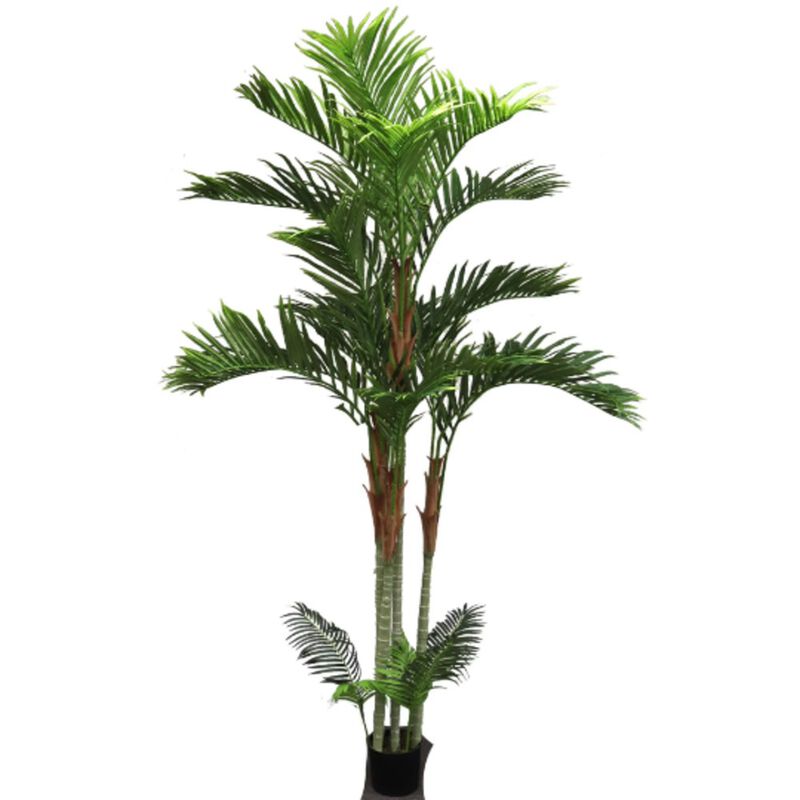 Artificial Areca Palm Tree, 8' Lifelike e- Shaped Tropical Tree, Pre-Potted, Easy to use, Clean and Set up. Packed Single.