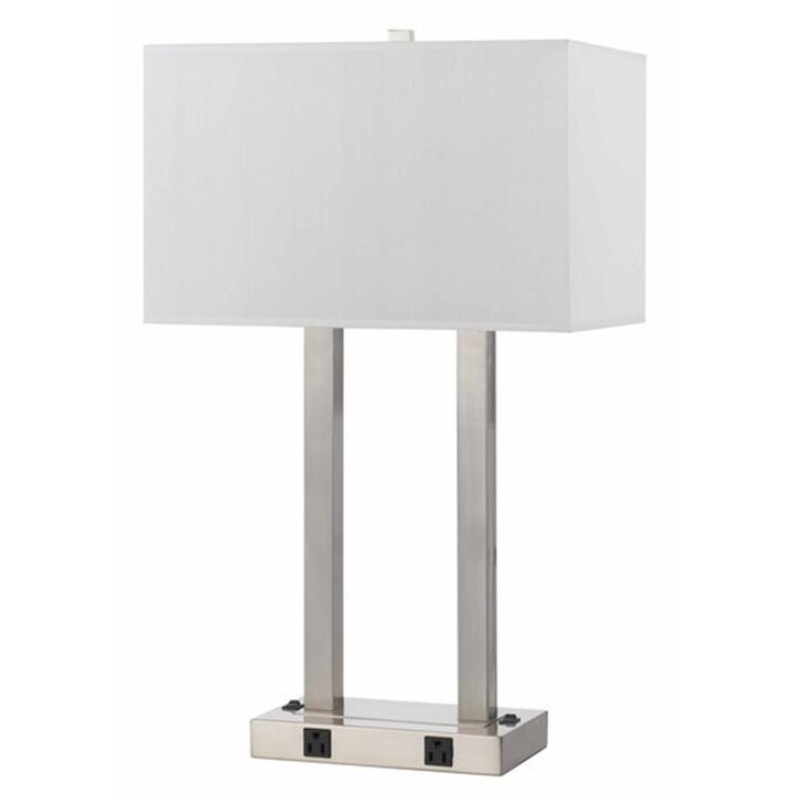 Cal Lighting  2 Metal Desk Night Sd Lamp With Rocker Switches And Two Outlets