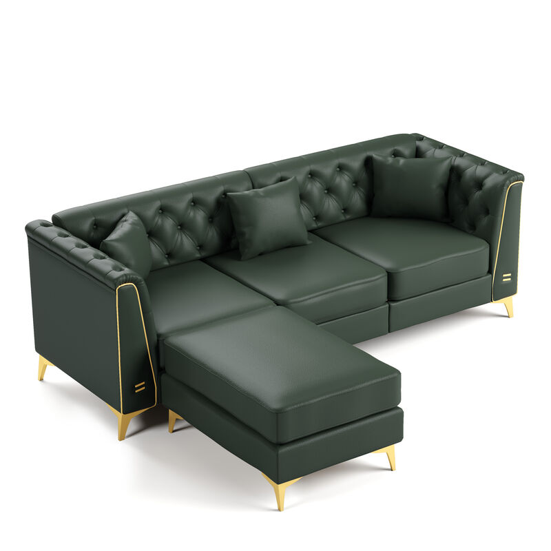 Wotvo 81.5" 3-Seater Modular Chesterfield Sofa image number 2