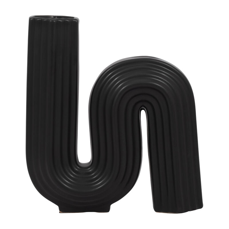 11" Loopy Vase, Black