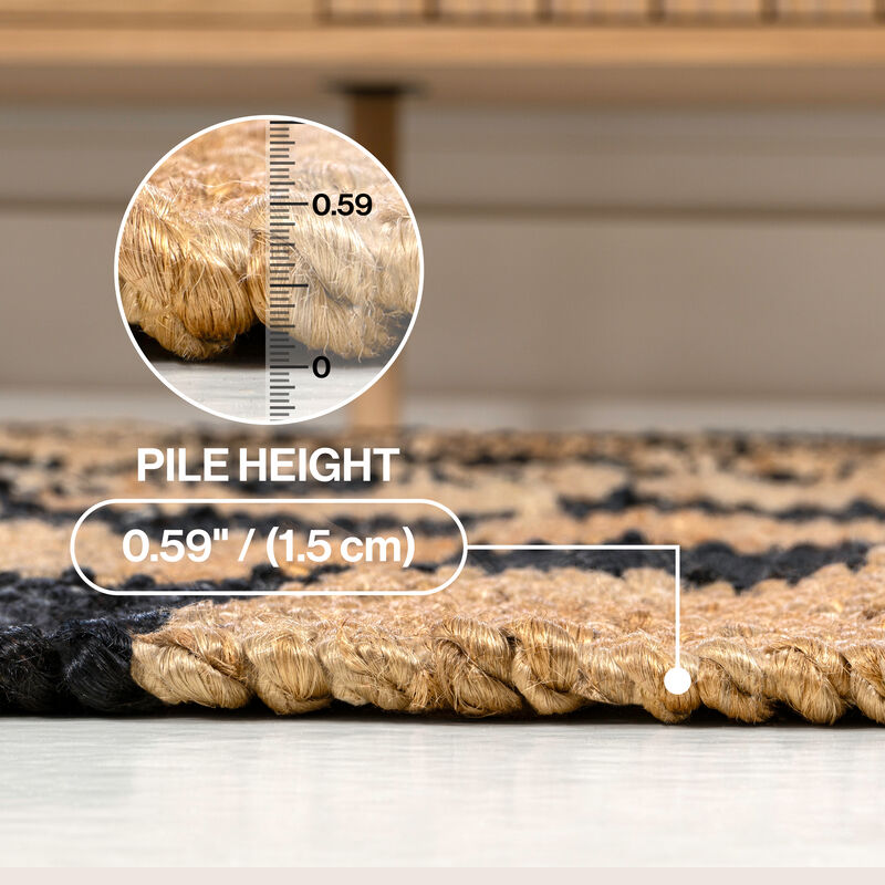 Theo Modern Farmhouse Woven Jute Checkerboard Area Rug