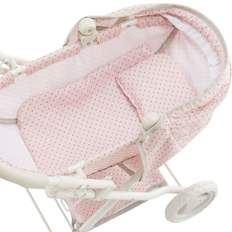 Olivia's Little World Polka Dot Princess Baby Doll Pram Stroller, Pink image number 4