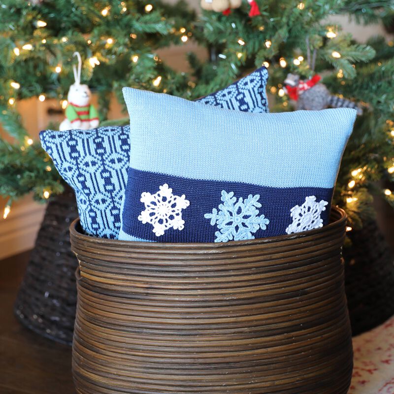 Blue Snowflake Christmas Pillow, 12", Holiday Decorations image number 3