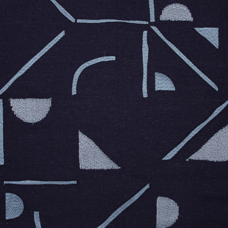 HomeRoots 20" Blue Geometric Cotton Blend Throw Pillow With Embroidery image number 5