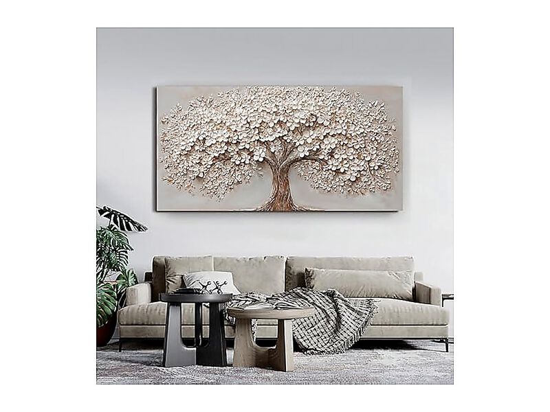 Canvas Wall Art Decor Oversized Living Room Tree Life Modern Large White Walls image number 2