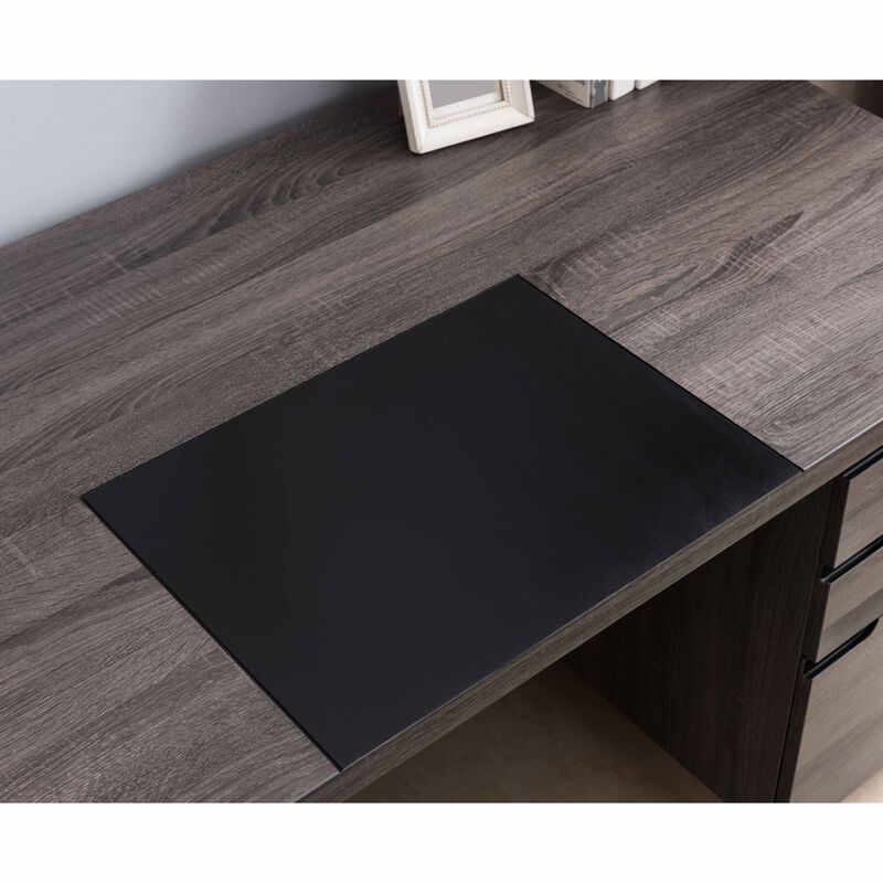 Distressed Grey Home Office Desk with 4 Lockabale Drawers and 2 Lockable File Cabinet Organizers