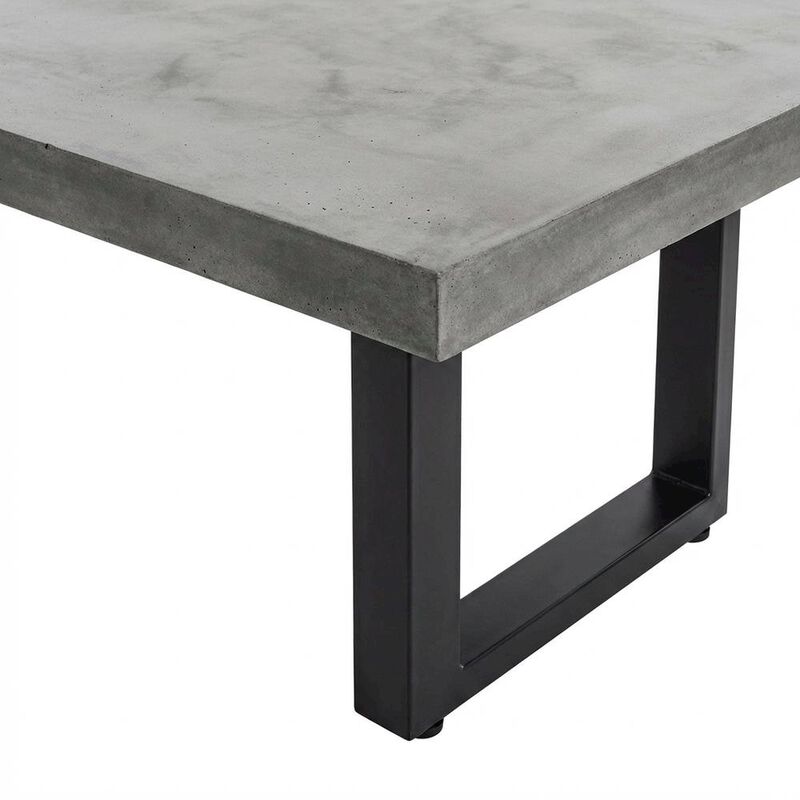 Outdoor Escape Cement Top Outdoor Dining Table, Contemporary Patio Dining Table for Six image number 5