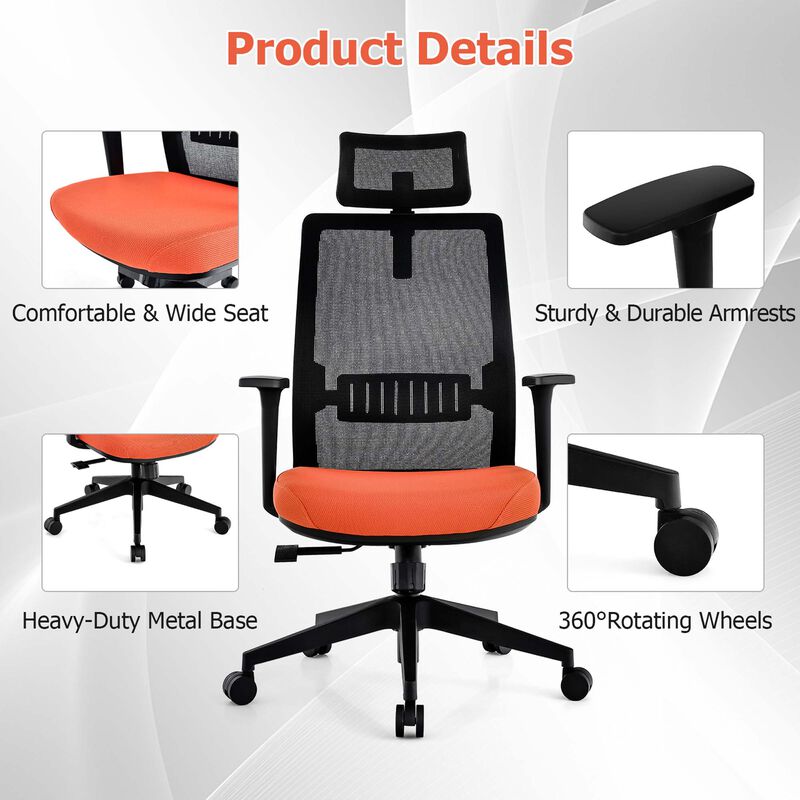 Costway Mesh Office Chair Big Tall Ergonomic Executive Chair Height Adjustable 400 lbs