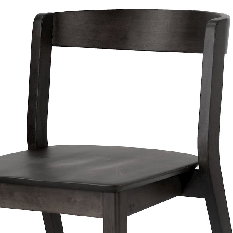Glamour Home Set of 2 Astor Black Solid Wood Chair with Curved Back
