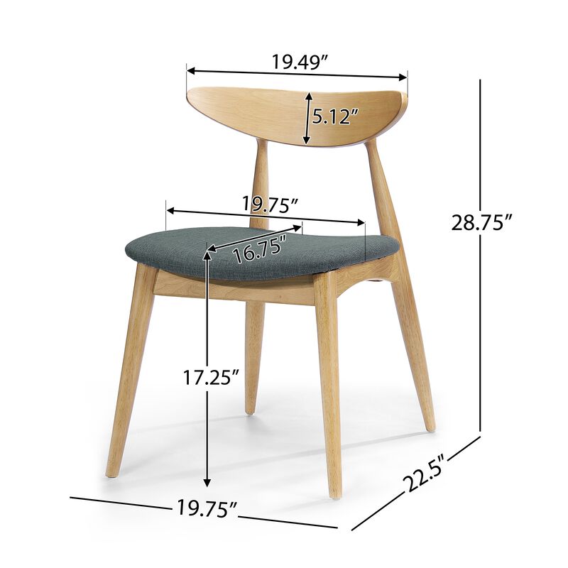 Hoso Dining Chair Set of 2, Curved, Padded image number 5
