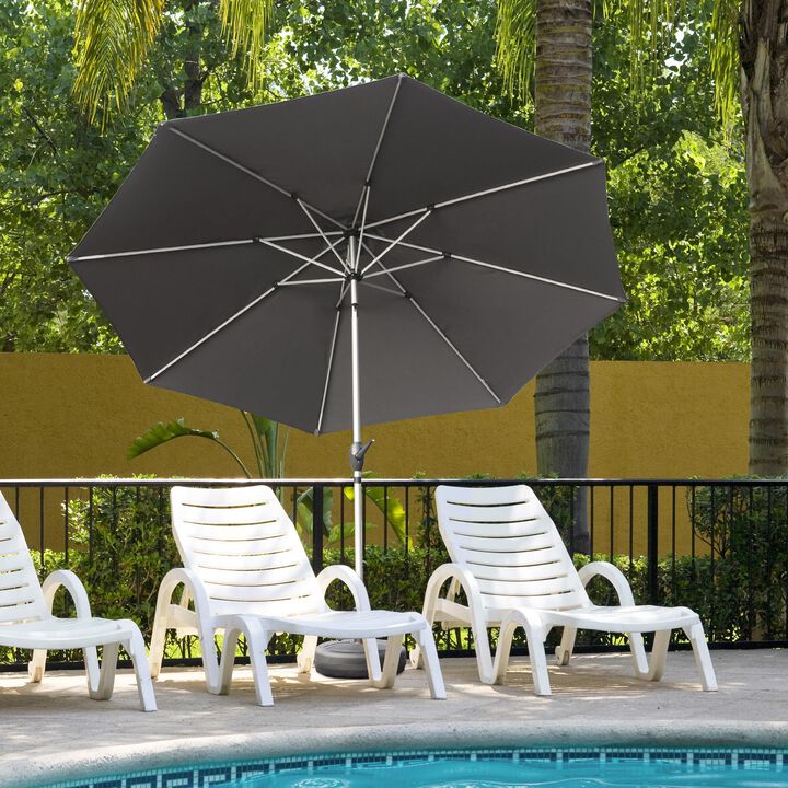 MONDAWE 10 FT Patio Umbrella, Outdoor Table Umbrella with Push Button Tilt and Crank, UV Protection Waterproof Market Sun Umbrella with 8 Sturdy Ribs for Garden, Deck, Backyard, Pool