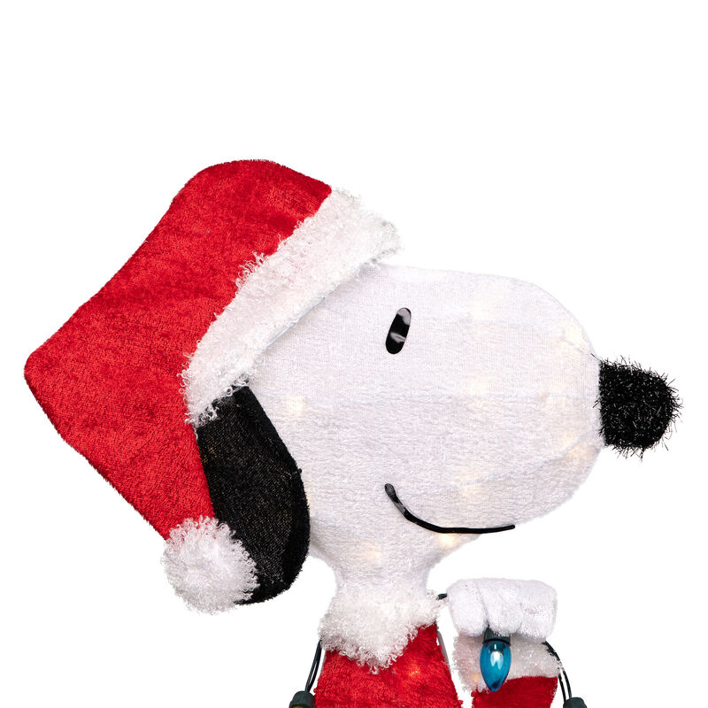 24" Lighted Santa Snoopy with String Lights Outdoor Christmas Yard Decoration image number 5