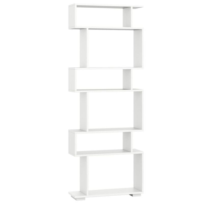 Hivvago 6-Tier Geometric Bookshelf with 2 Anti-Tipping Kits for Home Office