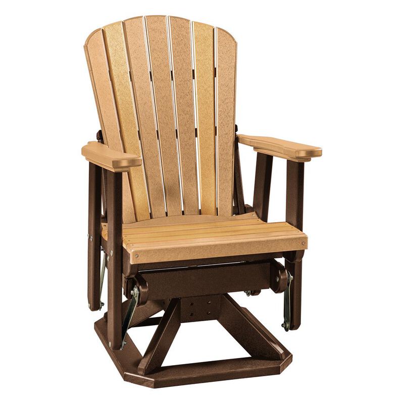 American Furniture Classics Fan Back Swivel Glider in Cedar and Tudor Brown