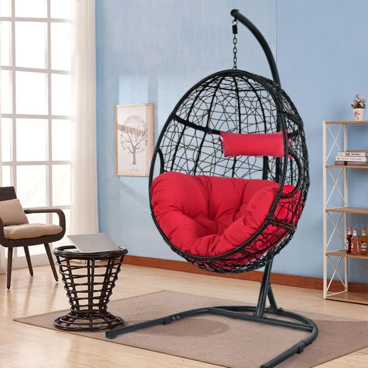 Hivvago Hanging Cushioned Hammock Chair with Stand