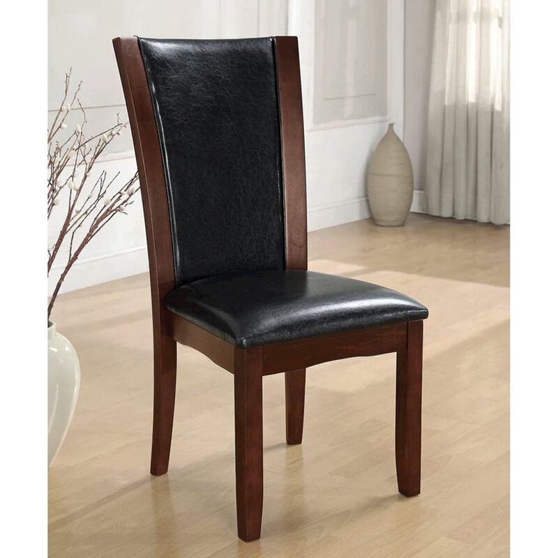 Simple Relax Dining Chair, Dark Cherry,Brown Set of 2 image number 2