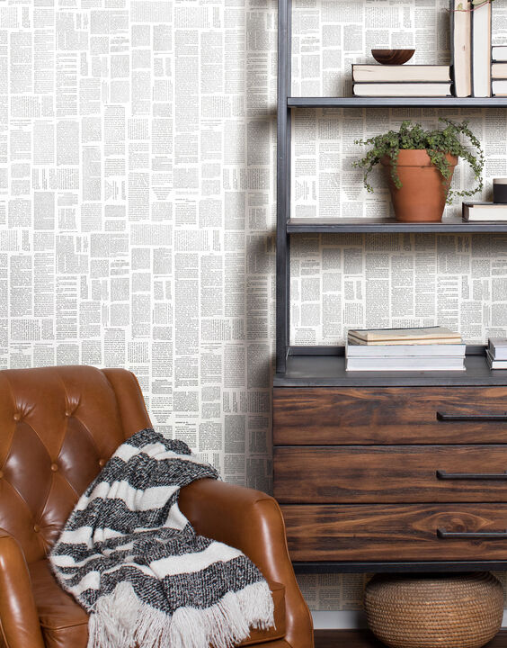Crafted Editorial Charcoal Wallpaper