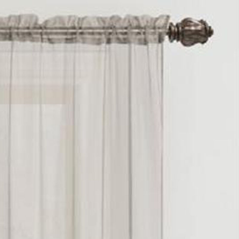 RT Designers Collection Celine Sheer 55 x 90 in. Rod Pocket Curtain Panel Silver