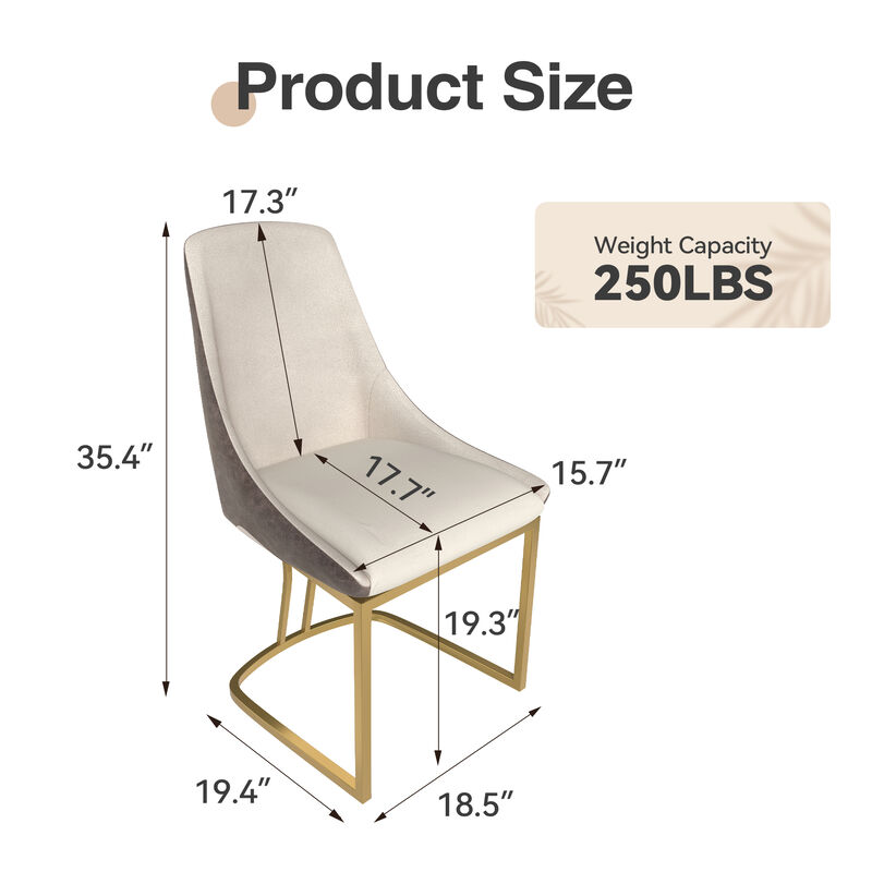 Modern Dining Chair with Metal Legs(Set of 2) image number 3