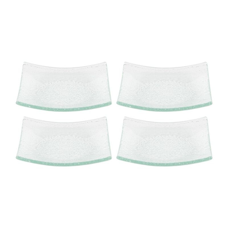 Turgla Fusion Glass 5.75" x 5.75" Square Clear Glass Plate (Set of 4) image number 0