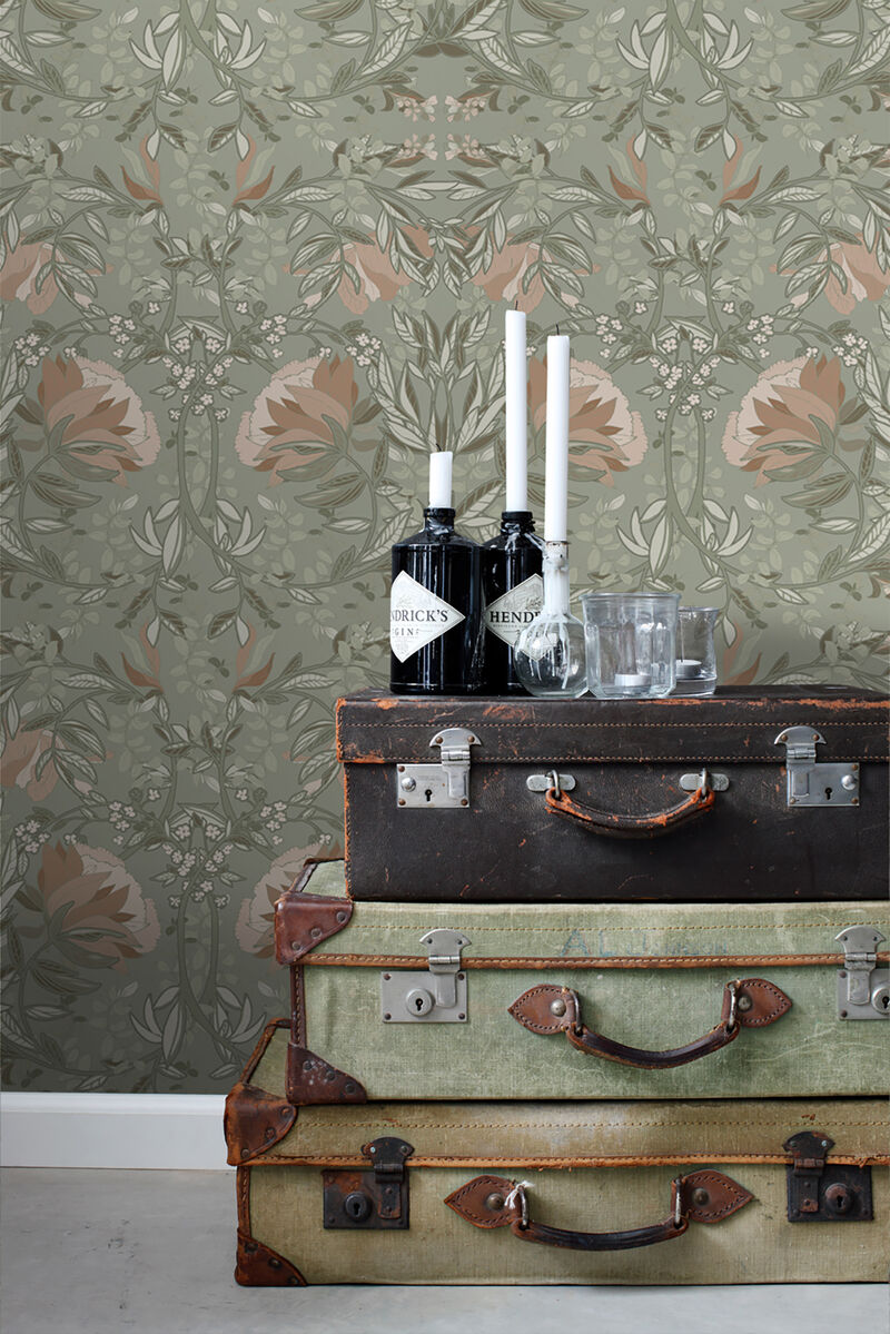 Ester Sage Nouveau Blooms Wallpaper image number 1