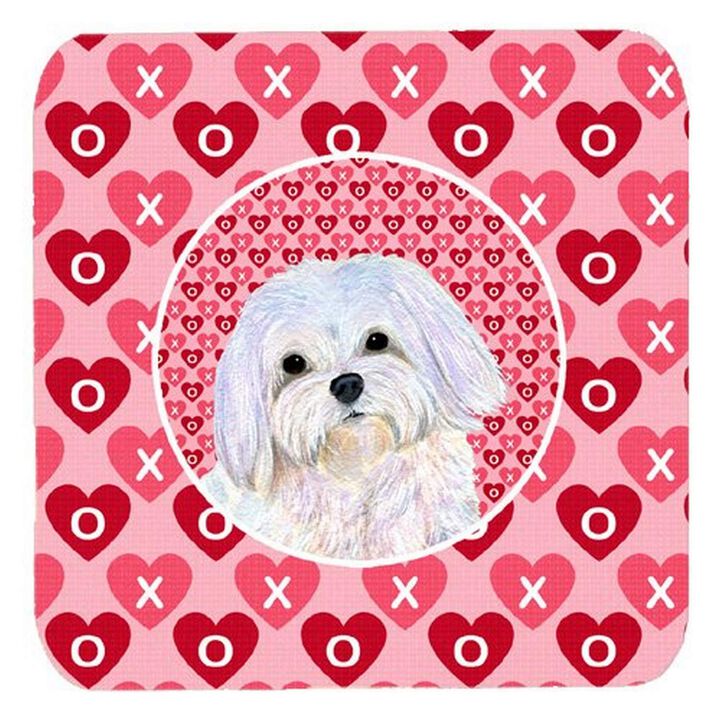 Caroline's Treasures SS4482FC Maltese Foam Coasters (Set of 4), 3.5 H x 3.5 W, Multicolor